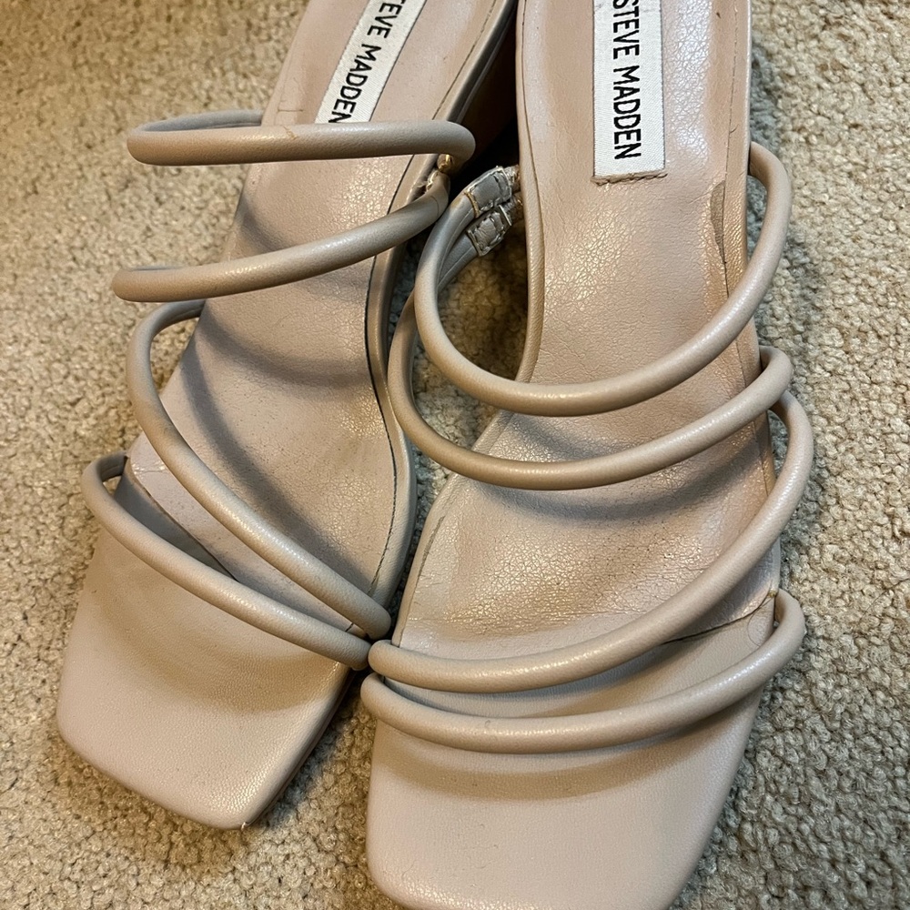 Steve Madden Women's Beige Strappy Heels